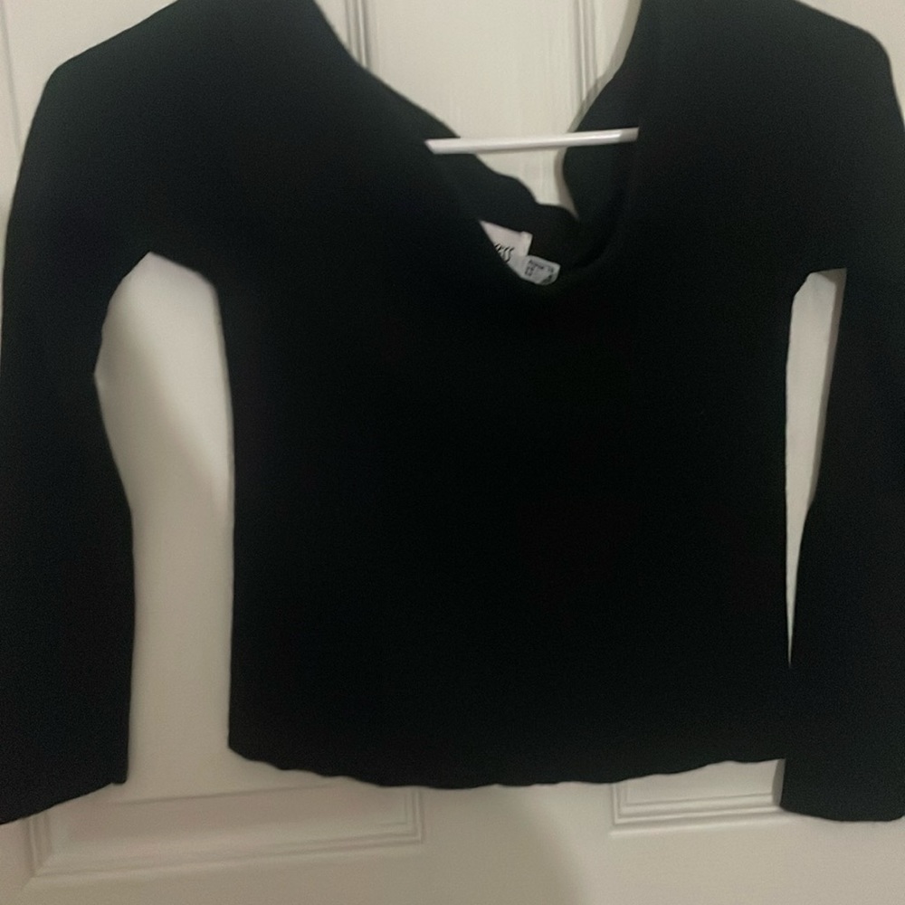 Black princess Polly long sleeve cropped top size 6